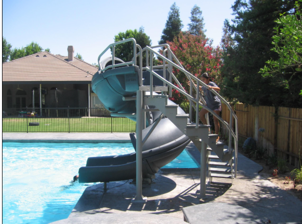 SRS Vortex Pool Slide, Open Flume With Staircase - CHOOSE COLOURS