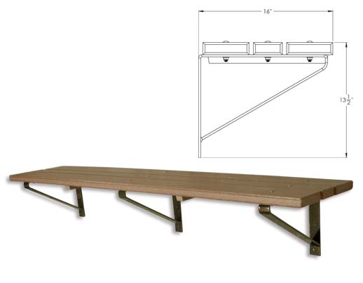 NORDESCO Wall Mount Bench 9ft - Grey