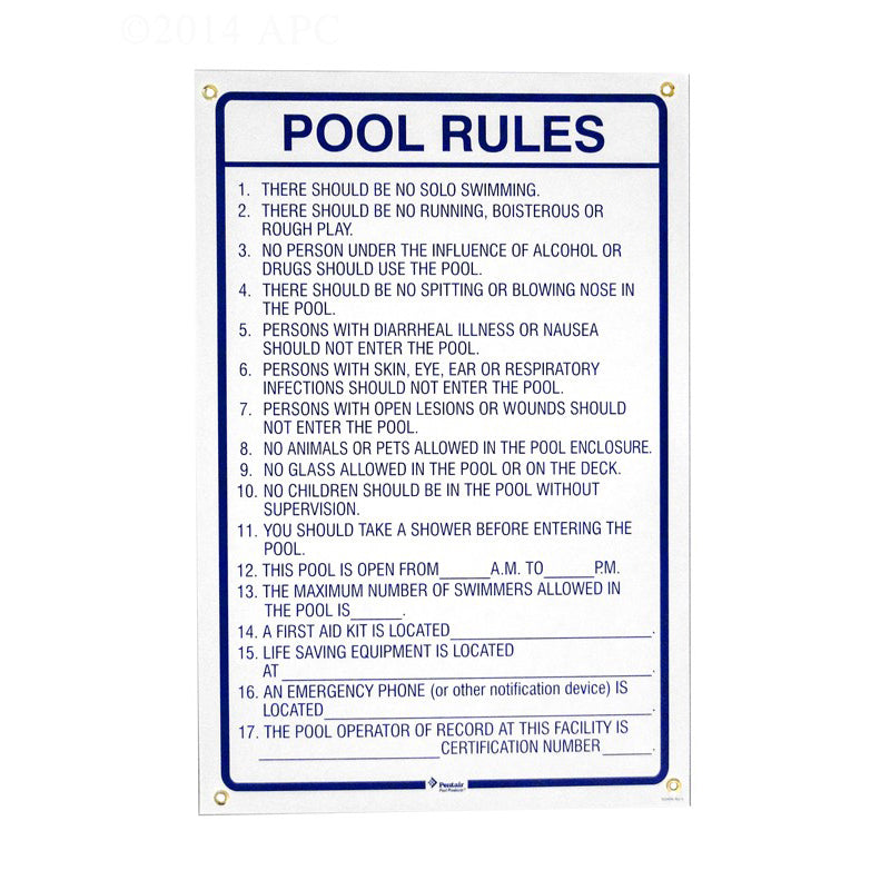 Pool and Spa Signs