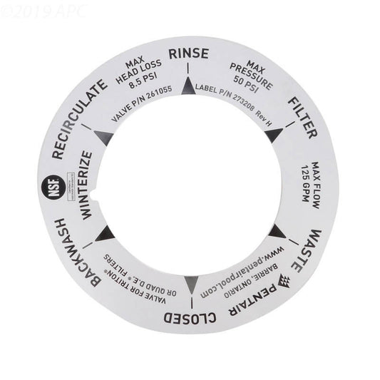 Pentair 2" NPT MultiPort Label