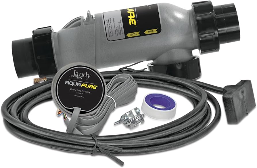 Jandy Aquapure Cell Kit, 14 Blade, 3-Port W/ 2”-2.5” PVC Universal Unions, Slotted Sensor, 16' DC Cable