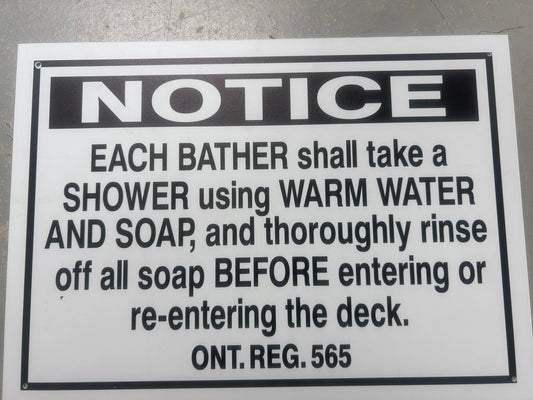 Notice Bather Rules Sign