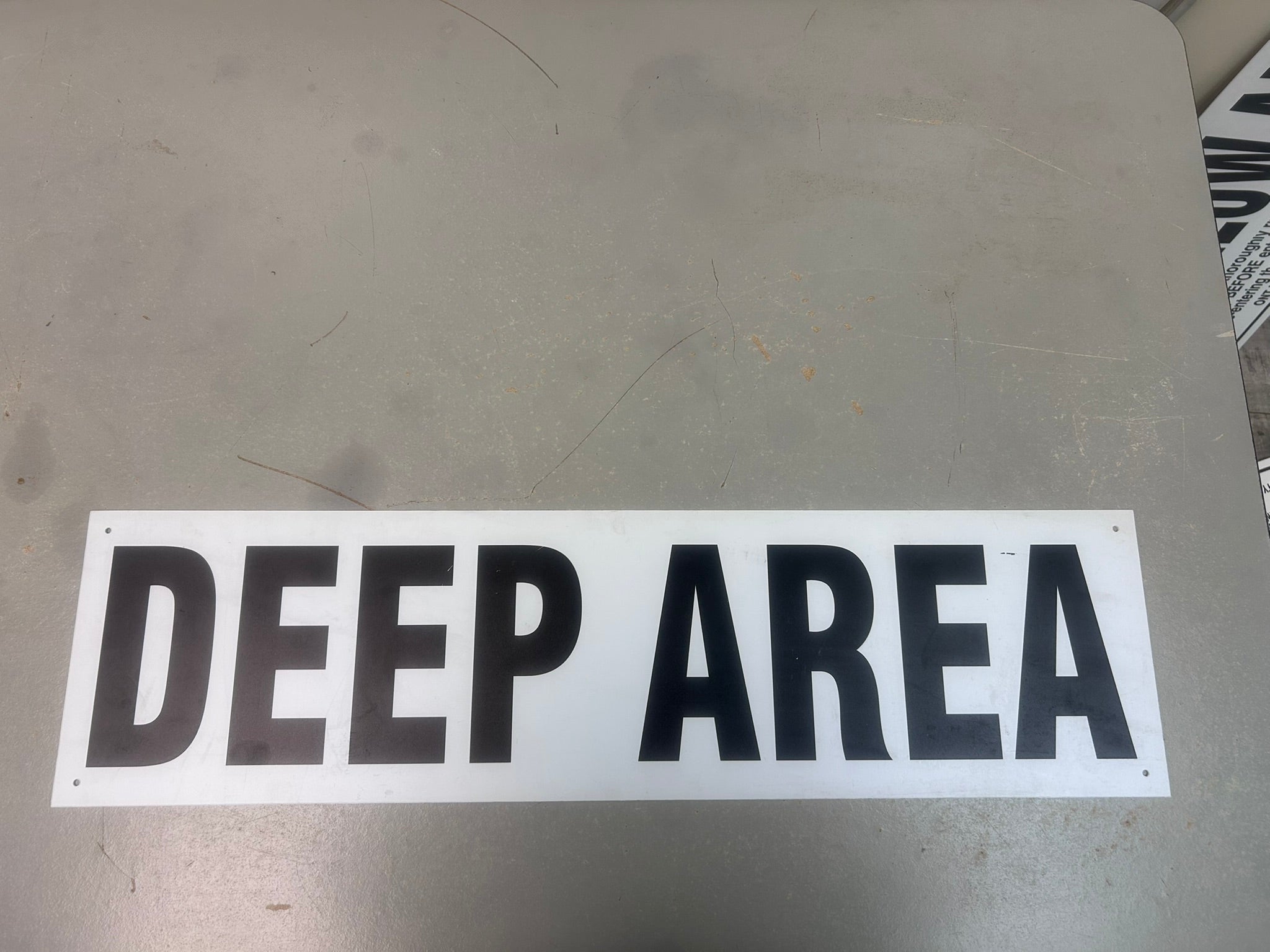 Deep Area Sign – Commercial Pool and Spa Supplies