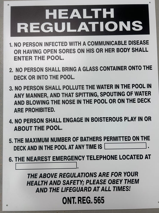 Spa Rules Sign