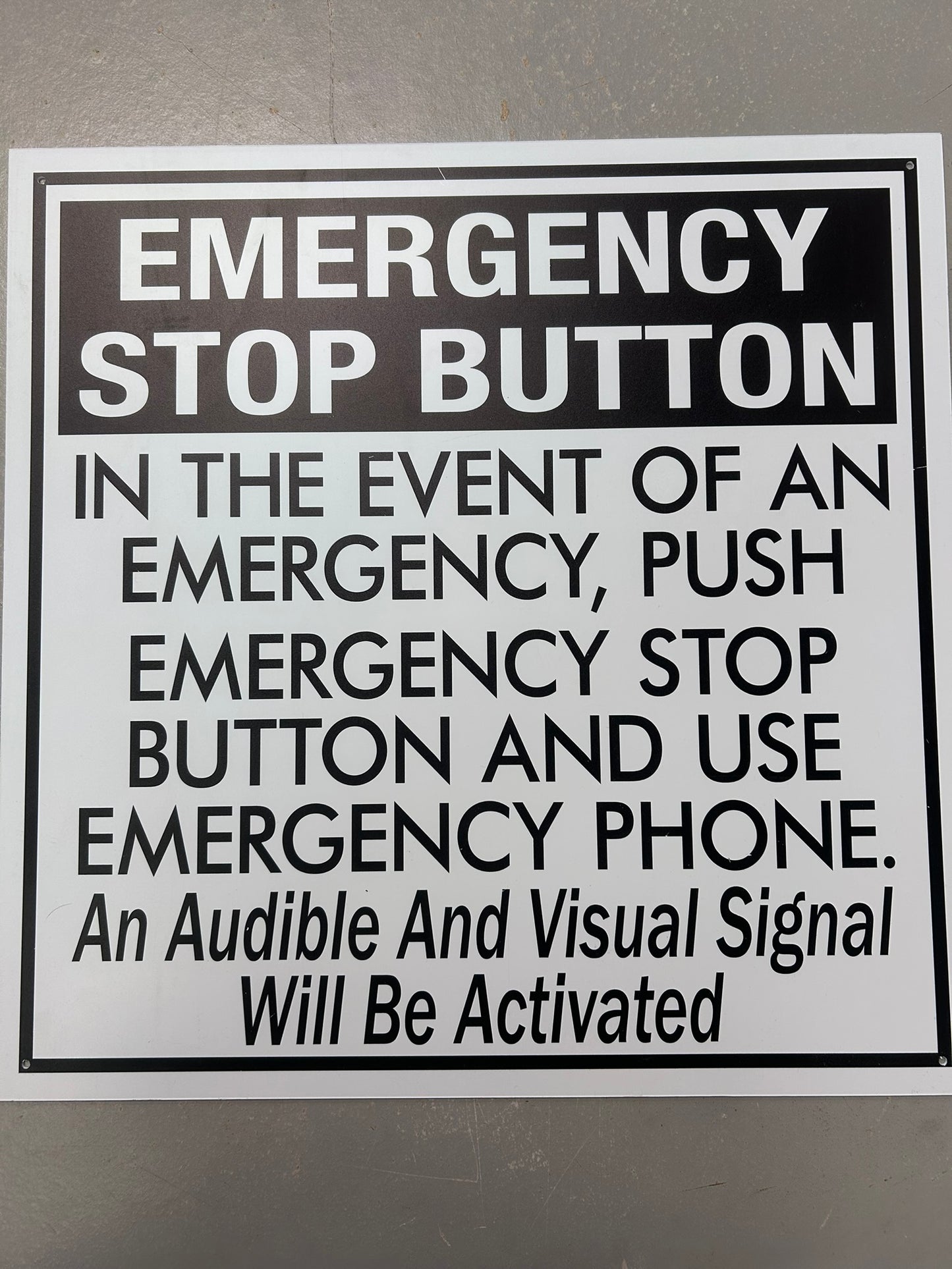 Spa / Emergency Shut Off Sign