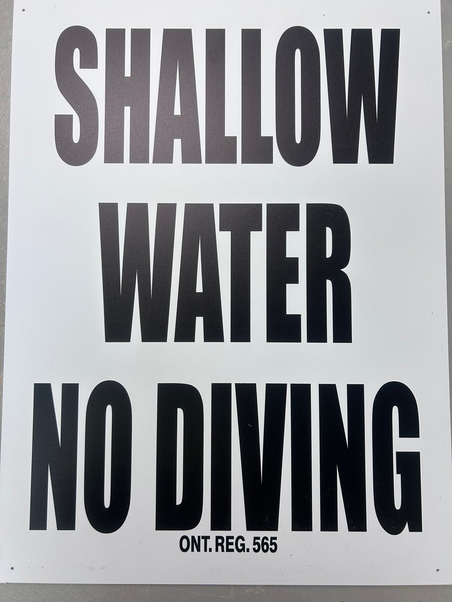 Caution Avoid Deep Dives Pool Sign