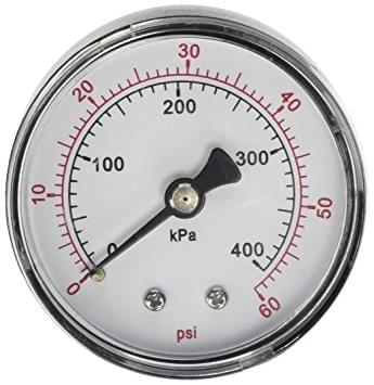 Pentair 1/4" NPT 2" 0-60 PSI Back Mount Pressure Gauge